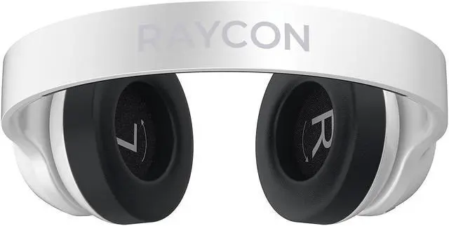 Alt view image 4 of 5 - Raycon The Fitness Wireless Noise Canceling Over-Ear Headphones with Microphone Bluetooth Pearl White (RBH841-23E-WHI)