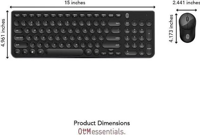 Alt view image 2 of 5 - OTM Essentials Pro Wireless Keyboard & Optical Mouse Combo Black (ROB-B3WBK)