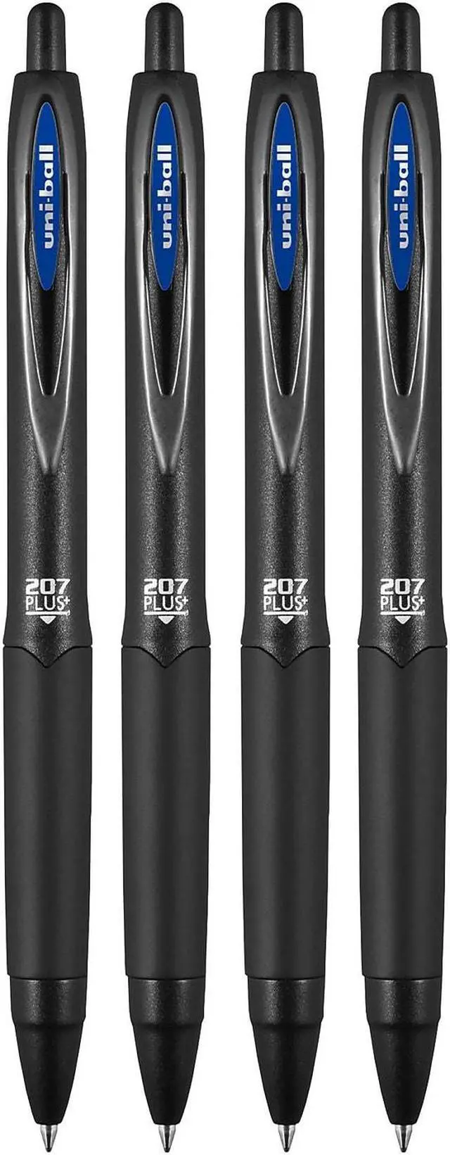 Alt view image 3 of 14 - uni-ball uniball 207 Plus+ Retractable Gel Pens Medium Point 0.7mm Blue Ink 4/Pack (70457)