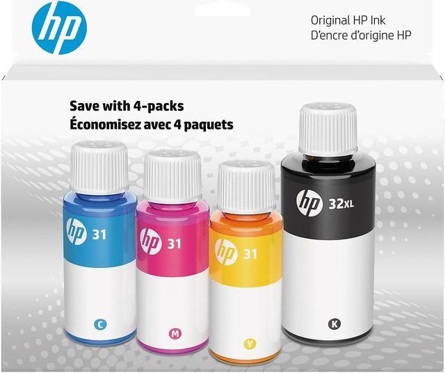 Alt view image 10 of 10 - HP 31 CMY/32XL Black Bottled Ink Cartridge, 7E6X7AN