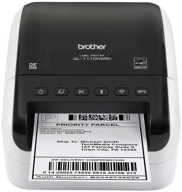 Alt view image 3 of 14 - Brother QL-1110NWB Desktop Direct Thermal Monochrome Label Printer