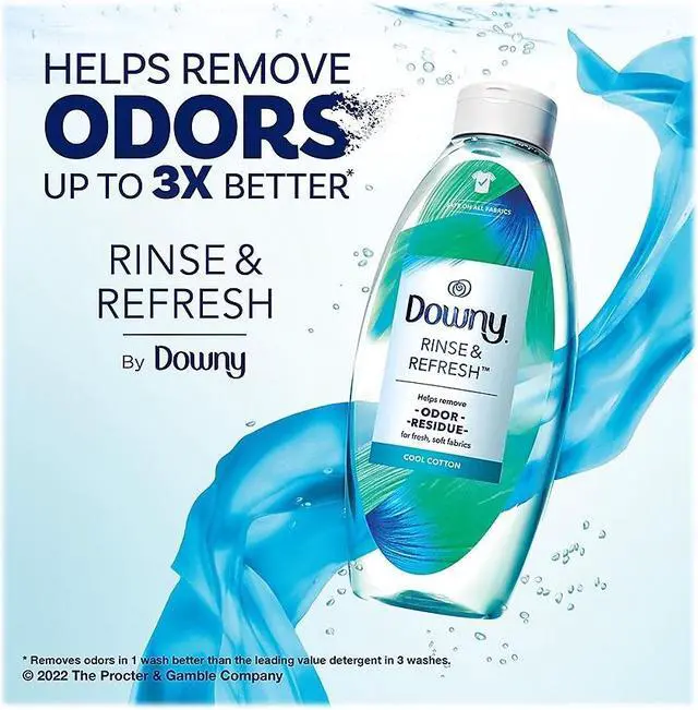 Alt view image 2 of 12 - Downy Rinse & Refresh Liquid Fabric Softener Cool Cotton 70 Loads 48 oz. (3700091446)