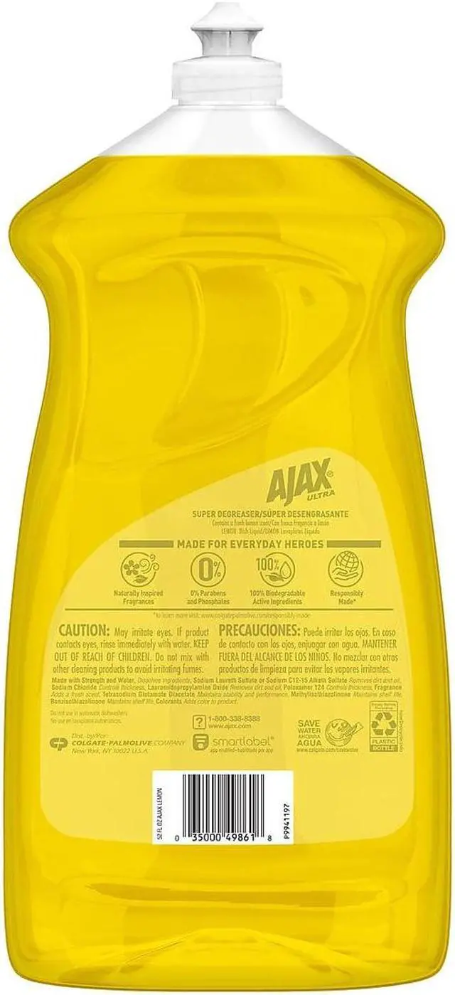 Alt view image 2 of 8 - Ajax Ultra Super Degreaser Dish Soap Lemon Scent 52 fl. oz. (149861)