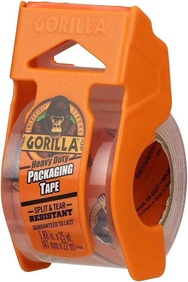 Alt view image 3 of 9 - Gorilla 6034015 Heavy Duty Packing Tape with Dispenser for Moving, Shipping and Storage, 1.88" x 25 yd, Clear, (Pack of 6)