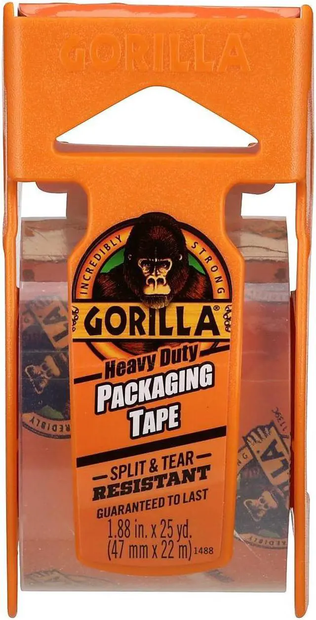 Alt view image 4 of 9 - Gorilla 6034015 Heavy Duty Packing Tape with Dispenser for Moving, Shipping and Storage, 1.88" x 25 yd, Clear, (Pack of 6)