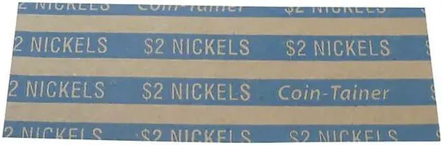 Alt view image 5 of 5 - FLAT TUBULAR COIN WRAP, NICKELS, $2.00, BLUE, 1,000/BOX