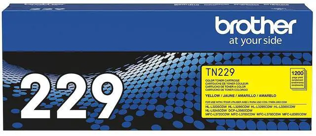 Alt view image 10 of 16 - Brother Genuine TN229Y Standard Yield Yellow Toner Cartridge