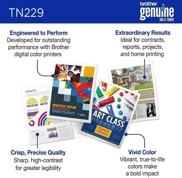 Alt view image 16 of 16 - Brother Genuine TN229Y Standard Yield Yellow Toner Cartridge