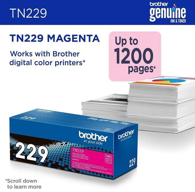 Alt view image 6 of 9 - Brother Genuine TN229M Standard Yield Magenta Toner Cartridge