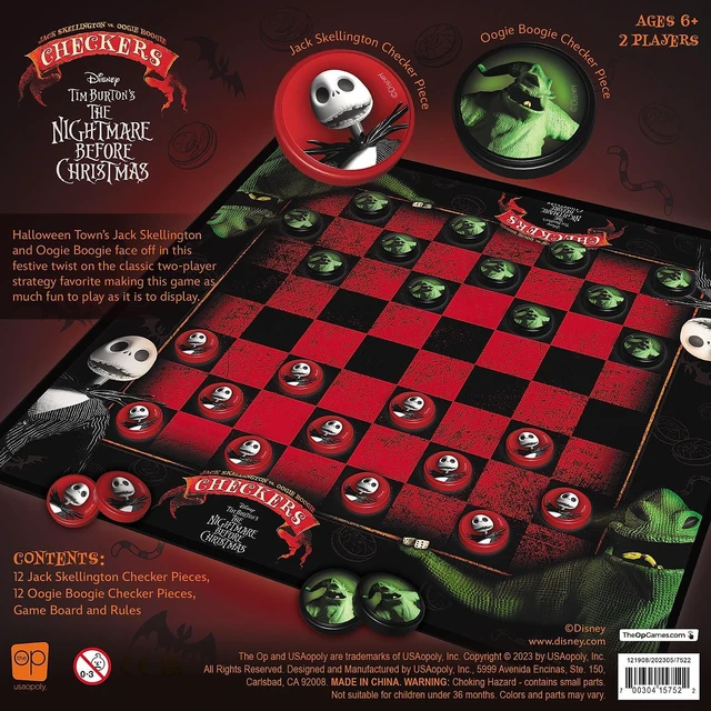 Alt view image 4 of 8 - USAopoly Checkers: Disney Tim Burton The Nightmare Before Christmas (USACK004261)
