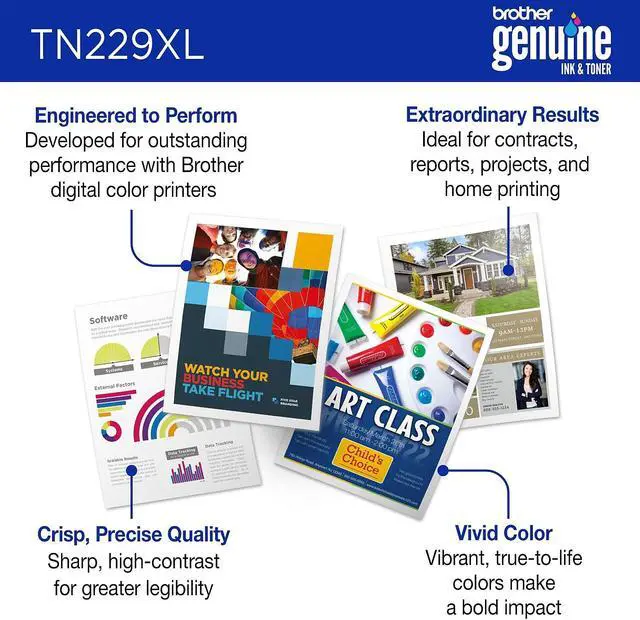 Alt view image 16 of 16 - Brother Genuine TN229XLBK High-yield Black Toner Cartridge