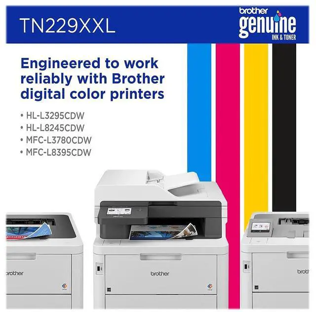 Alt view image 7 of 9 - Brother Genuine TN229XXLBK Super High-yield Black Toner Cartridge