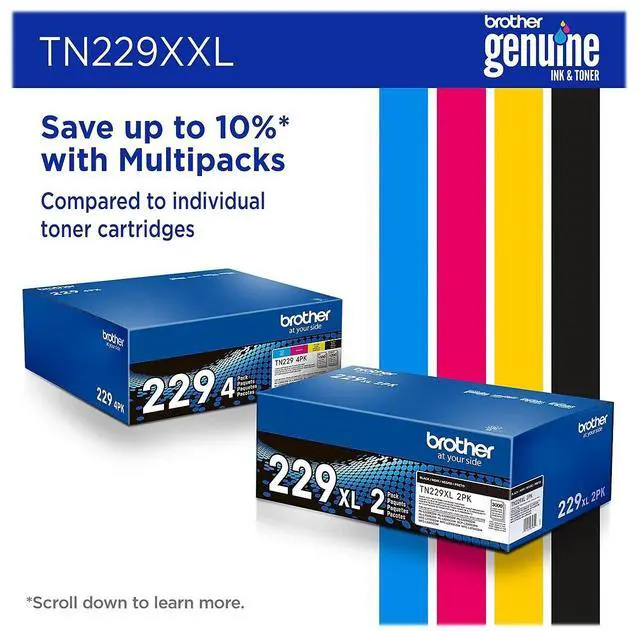 Alt view image 9 of 9 - Brother Genuine TN229XXLBK Super High-yield Black Toner Cartridge
