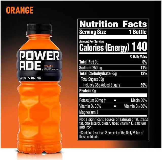 Alt view image 3 of 10 - Powerade Orange Sports Drink 20 oz. 24 Bottles/Pack (049000032789)