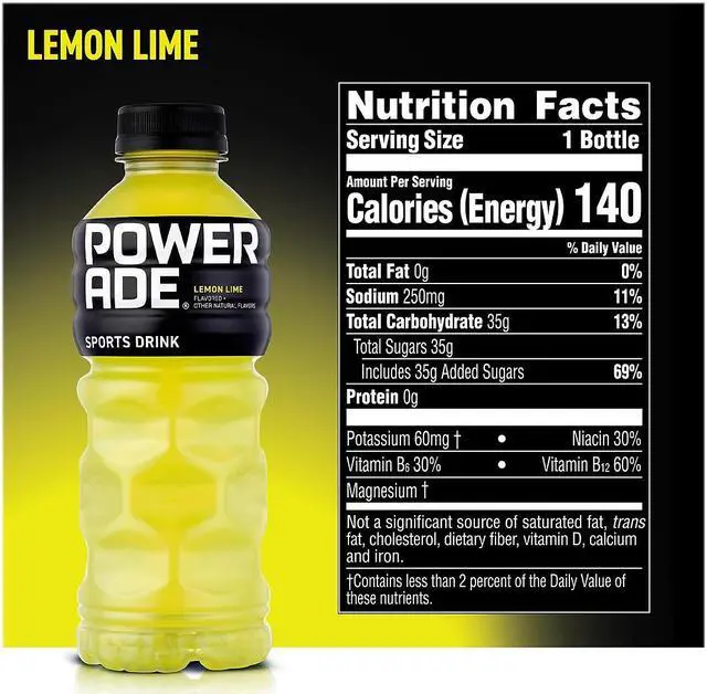 Alt view image 4 of 6 - Powerade Lemon Lime Sports Drink 20 oz. 24 Bottles/Pack (049000003697)