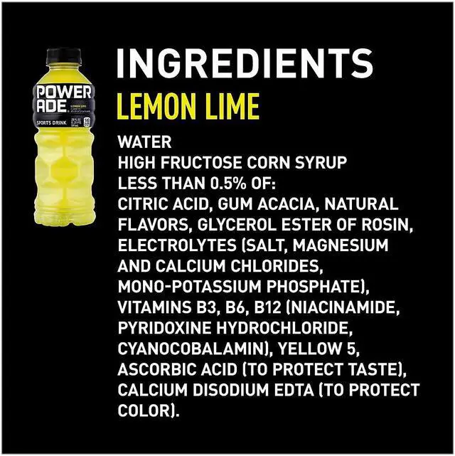 Alt view image 5 of 6 - Powerade Lemon Lime Sports Drink 20 oz. 24 Bottles/Pack (049000003697)