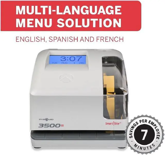 Alt view image 8 of 12 - Pyramid Time Systems, 3500ss Time Clock & Document Stamp, includes Pyramid 3500ss Time Clock & Document Stamp, 25 Time Cards, 1 Ribbons & 2 Security Keys, Time Clocks