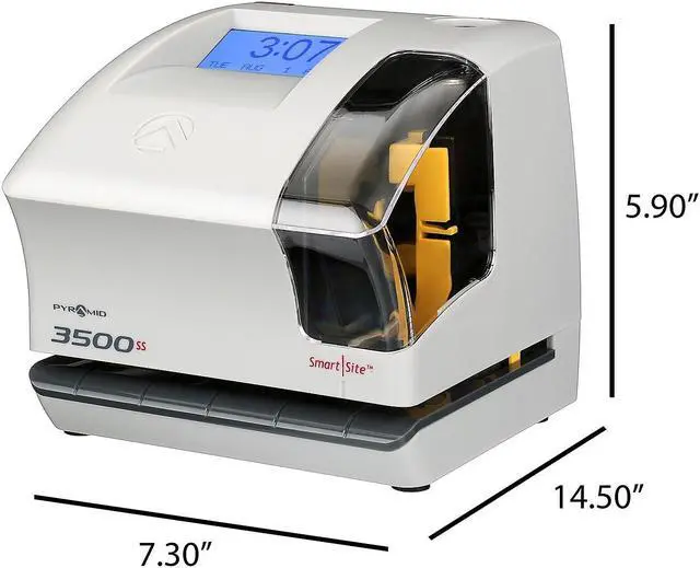 Alt view image 12 of 12 - Pyramid Time Systems, 3500ss Time Clock & Document Stamp, includes Pyramid 3500ss Time Clock & Document Stamp, 25 Time Cards, 1 Ribbons & 2 Security Keys, Time Clocks