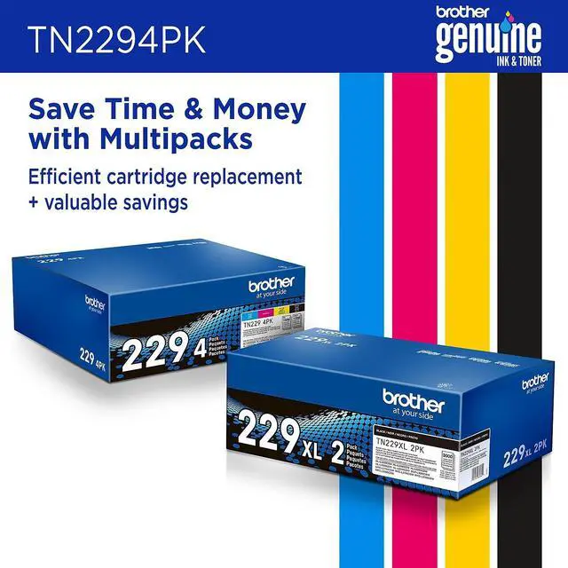Alt view image 7 of 16 - Brother Genuine TN2294PK Standard Yield Toner Cartridge B/C/M/Y Multi-Pack