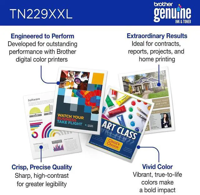 Alt view image 16 of 16 - Brother Genuine TN229XXLY Super High-yield Yellow Toner Cartridge