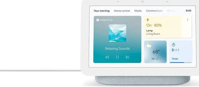 Alt view image 8 of 13 - Google Nest Hub with Google Assistant (2nd Generation), Chalk - OEM