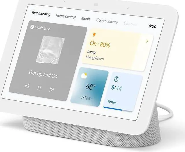 Alt view image 7 of 13 - Google Nest Hub with Google Assistant (2nd Generation), Chalk - OEM