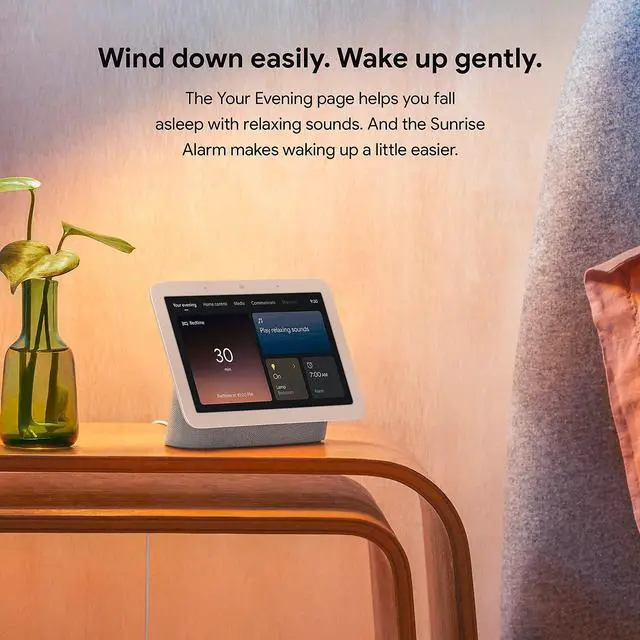 Alt view image 12 of 13 - Google Nest Hub with Google Assistant (2nd Generation), Chalk - OEM