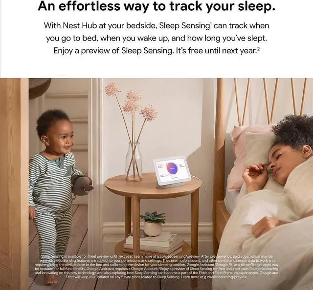 Alt view image 13 of 13 - Google Nest Hub with Google Assistant (2nd Generation), Chalk - OEM