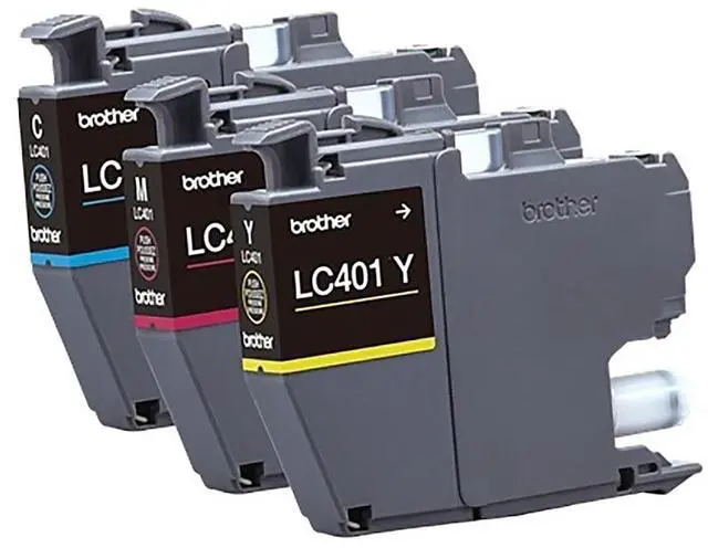 Alt view image 14 of 20 - Brother LC401 Cyan/Magenta/Yellow Standard Yield Ink Cartridges 3/Pack (LC4013PKS)