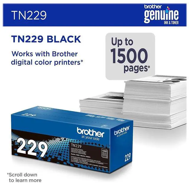 Alt view image 6 of 9 - Brother Genuine TN229BK Standard Yield Black Toner Cartridge
