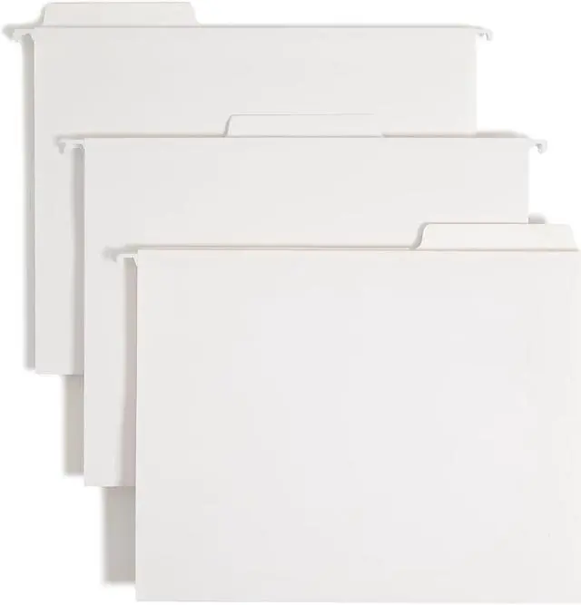 Alt view image 2 of 6 - Smead FasTab Recycled Hanging File Folder 1-Tab Letter Size White 20/Box (64002)