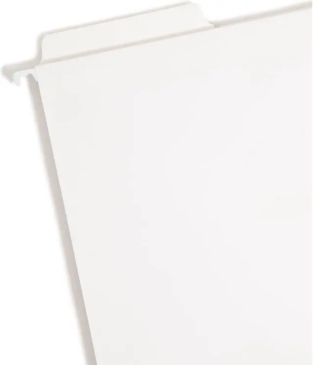 Alt view image 3 of 6 - Smead FasTab Recycled Hanging File Folder 1-Tab Letter Size White 20/Box (64002)