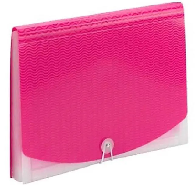Alt view image 3 of 7 - Smead Vibrant Line Plastic Accordion File 12-Pocket Letter Size Pink/Clear (70864)