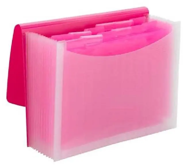 Alt view image 5 of 7 - Smead Vibrant Line Plastic Accordion File 12-Pocket Letter Size Pink/Clear (70864)