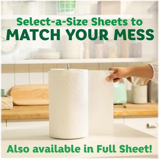 Alt view image 4 of 8 - Bounty Select-A-Size Paper Towels Paper Towels 2-Ply 135 Sheets/Roll 4 Rolls/Pack (06134)