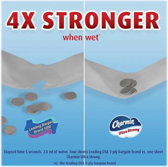 Alt view image 3 of 8 - Charmin Ultra Strong Super Mega Toilet Paper 2-Ply White 363 Sheets/Roll 12 Rolls/Pack (04311)