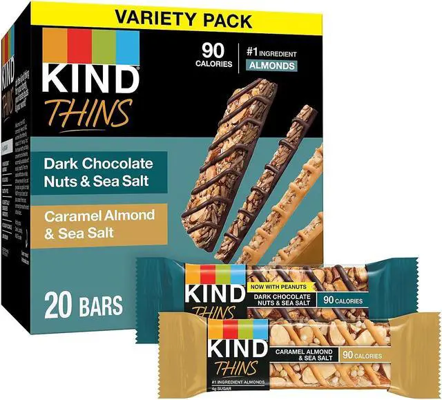 Main image of KIND Thins Gluten-Free Bar Variety Pack 14.8 oz. 20 Bars/Box (41888) PHW41888