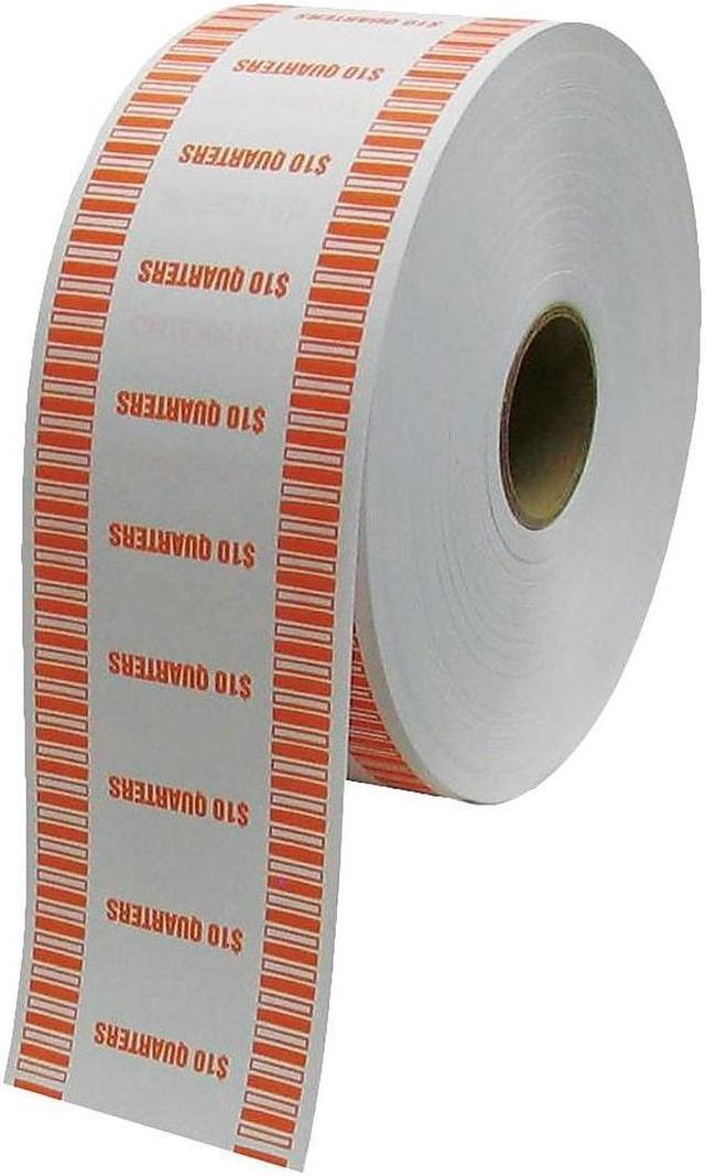 Main image of CONTROLTEK $10 Quarter Coin Wrapper for Coin Wrapping Machines Kraft/Orange 8 Rolls/Carton (575037)