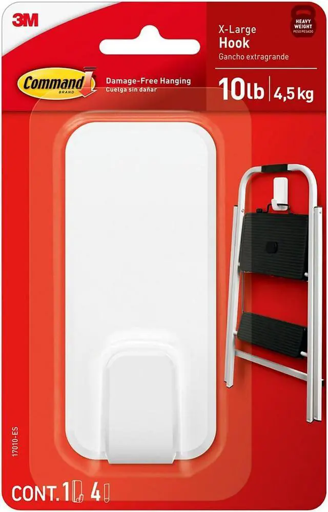 Main image of Command X-Large Utility Hook White 1 Hook 4 Strips/Pack (17010-ES)