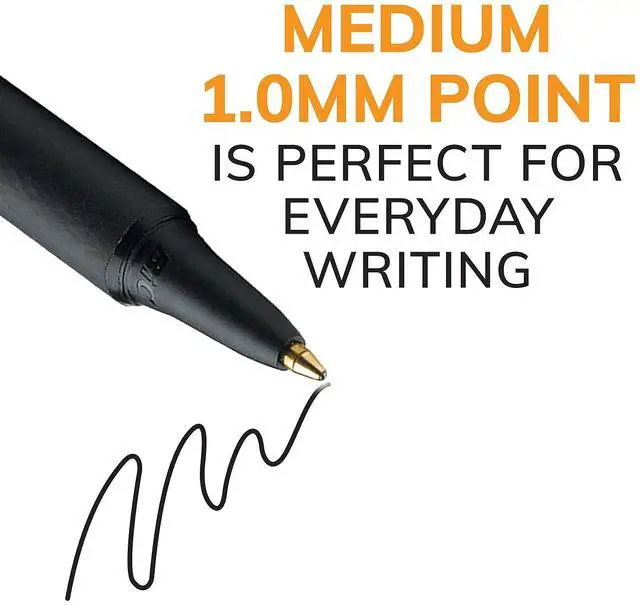 Alt view image 14 of 17 - BIC Soft Feel Retractable Ballpoint Pen Black 1mm Medium 36/Pack SCSM361BK