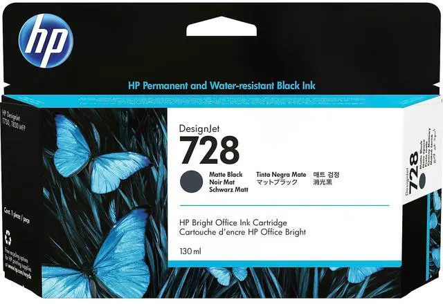 Alt view image 14 of 20 - HP 728 130-ml Matte Black DesignJet Ink Cartridge, 3WX25A