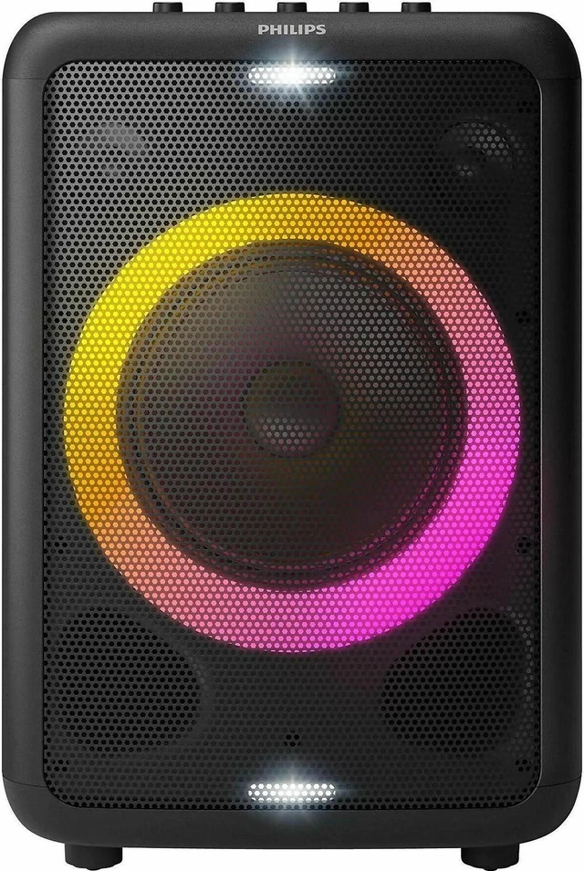 Alt view image 6 of 7 - Philips X3206 Portable Bluetooth Party Speaker with Party Lights and Built-in Carry Handle - Black