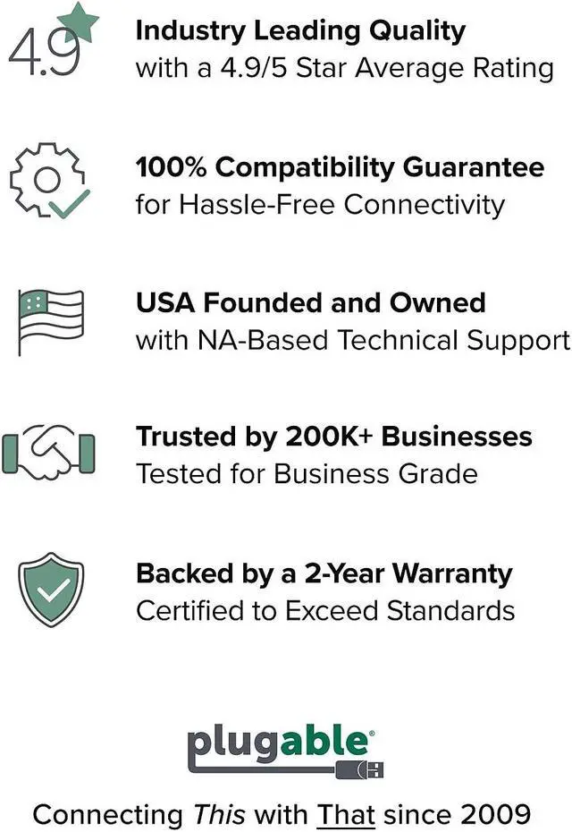 Alt view image 11 of 11 - Plugable USB 3.0 Universal Mini Laptop Docking Station for Windows and Mac (Dual Video HDMI and DVI/VGA, Gigabit Ethernet)