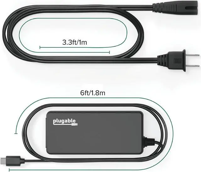 Alt view image 13 of 14 - Plugable USB-C Chromebook Charger Replacement, 60W Type C Charger for Laptops, Compatible with USB-C Google Chromebooks including Samsung, HP, Dell, Lenovo, Acer, Asus
