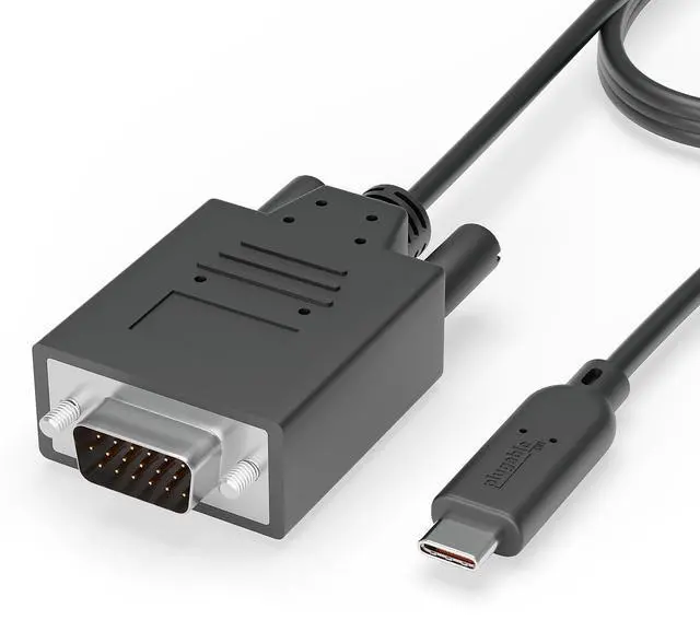 Alt view image 5 of 10 - Plugable USB C to VGA Cable - Connect Your USB-C or Thunderbolt 3 Laptop to VGA Displays up to 1920x1080@60Hz (Compatible with 20182019 MacBook Pros, Dell XPS 13 and 15, Surface Book 2), 6 Feet, 1.8m