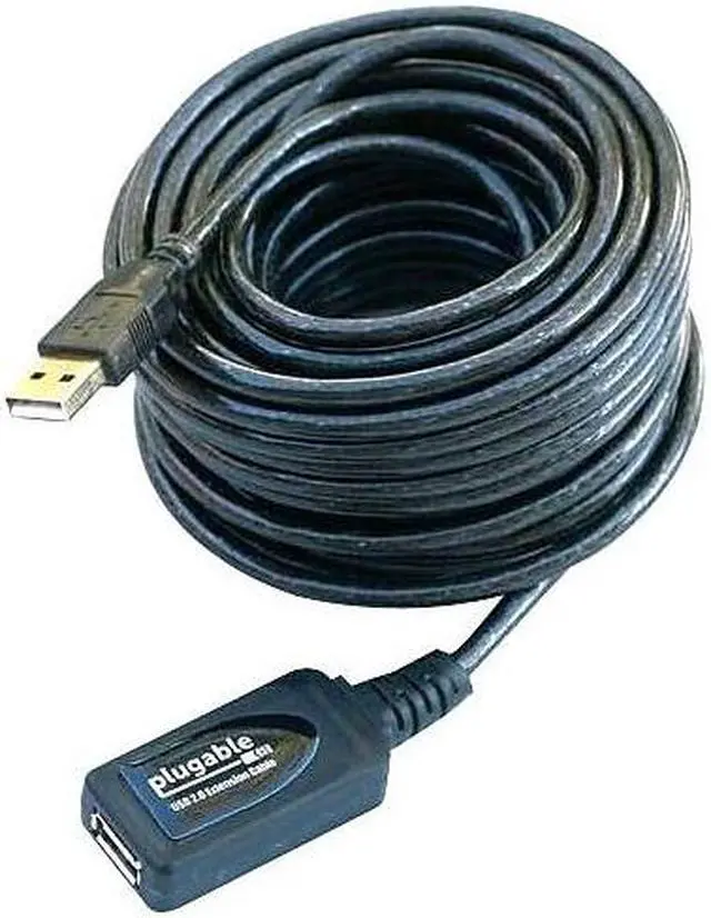 Alt view image 7 of 9 - Plugable 10 Meter (32 Foot) USB 2.0 Active Extension Cable Type A Male to A Female - Driverless