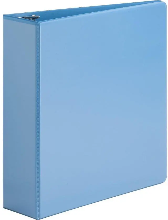 Alt view image 4 of 8 - Business Source View Binder Round Ring 3" Cap Letter-size Light Blue 19752