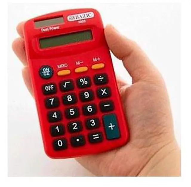 Main image of Bazic 8-Digit Dual Power Pocket Size Calculator (BAZ3009)