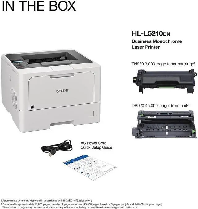 Alt view image 4 of 11 - Brother HL-L5210DN Business Monochrome Laser Printer with Duplex Printing and Networking