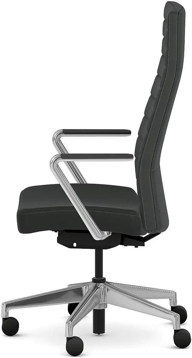 Alt view image 4 of 6 - HON Cofi Fabric Swivel Executive Chair Black/Polished Aluminum (HCFEU.W0.STC.P.H.UR10.CHSTC09.PA)
